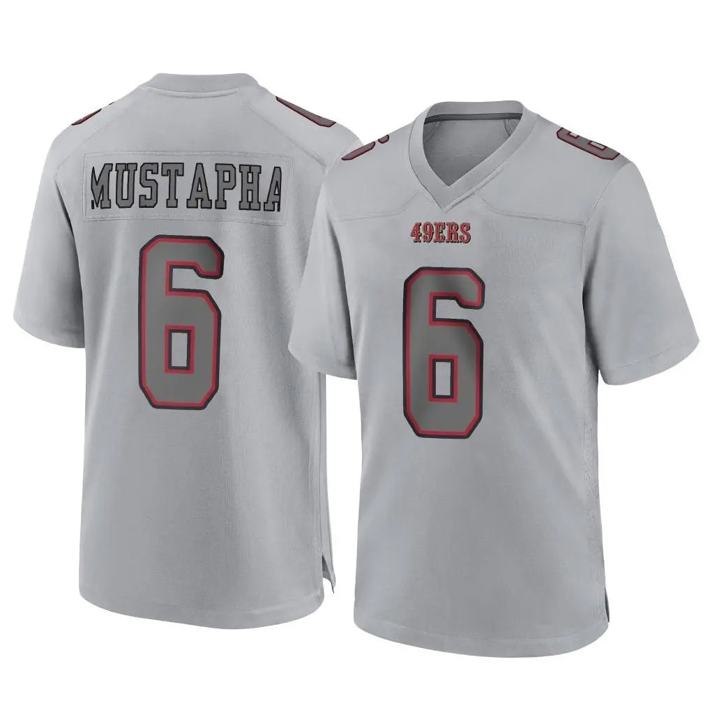 Johmsee SF.49ers #6 Malik Mustapha Player Gray Atmosphere Fashion Home Game Stitched Jerseys