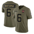 Johmsee SF.49ers #6 Malik Mustapha Player Olive 2025 Salute To Service Limited Home Game Stitched Jerseys