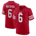 Johmsee SF.49ers #6 Malik Mustapha Player Red Game Home Stitched Jerseys
