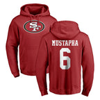 Johmsee SF.49ers #6 Malik Mustapha Player Red LOGO Pullover Hoodies Home Game Stitched Jerseys