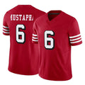 Johmsee SF.49ers #6 Malik Mustapha Player Red Limited Alternate Vapor F.U.S.E. Home Game Stitched Jerseys
