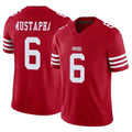 Johmsee SF.49ers #6 Malik Mustapha Player Red Limited Vapor F.U.S.E. Home Game Stitched Jerseys