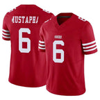 Johmsee SF.49ers #6 Malik Mustapha Player Red Limited Vapor F.U.S.E. Home Game Stitched Jerseys