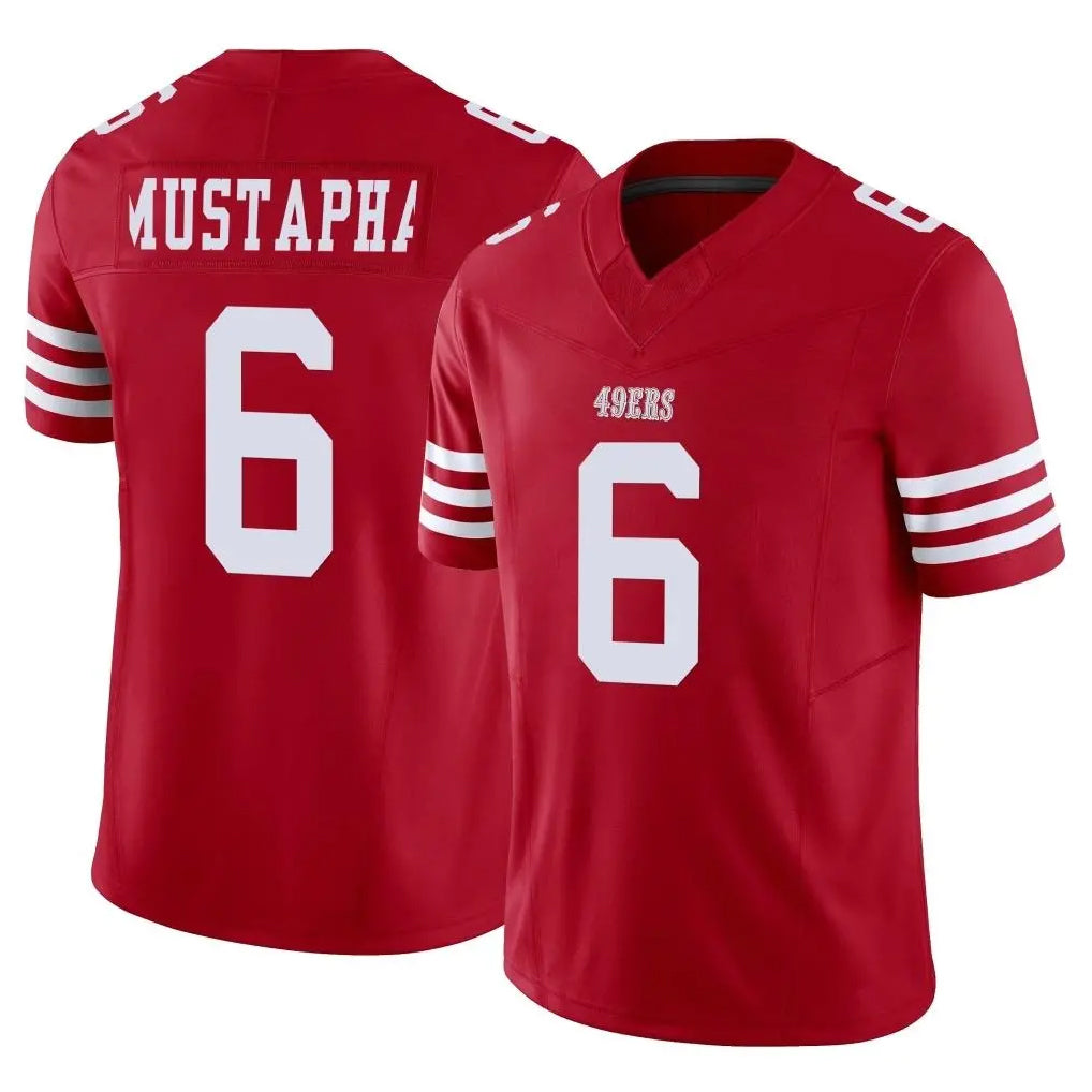 Johmsee SF.49ers #6 Malik Mustapha Player Red Limited Vapor F.U.S.E. Home Game Stitched Jerseys