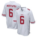 Johmsee SF.49ers #6 Malik Mustapha Player White Home Game Stitched Jerseys