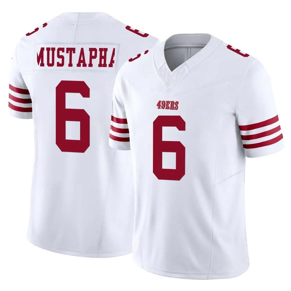 Johmsee SF.49ers #6 Malik Mustapha Player White Limited Vapor F.U.S.E. Home Game Stitched Jerseys