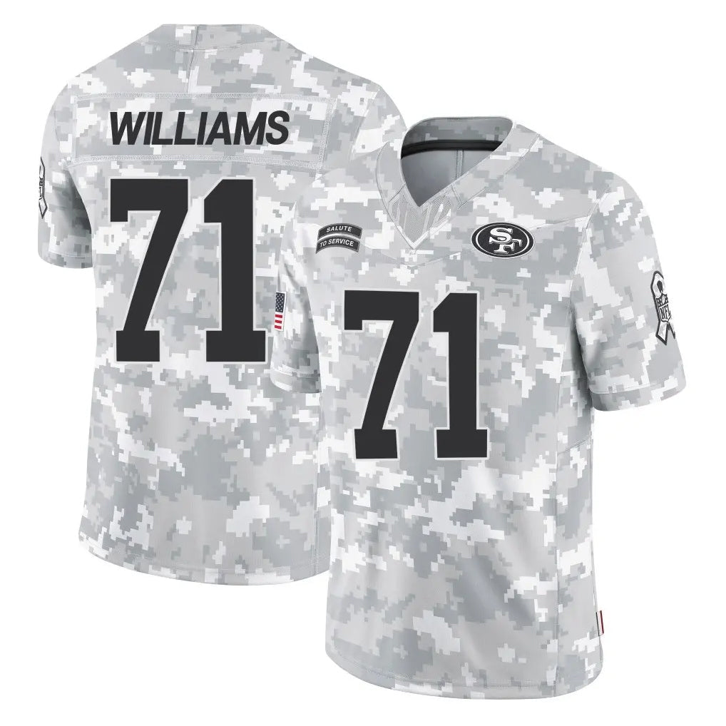 Johmsee SF.49ers #71 Trent Williams Player Arctic Camo Limited Salute To Service Home Game Stitched Jerseys