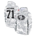 Johmsee SF.49ers #71 Trent Williams Player Arctic Camo Limited Salute to Service Pullover Hoodies Game Stitched Jerseys