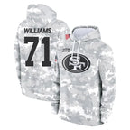 Johmsee SF.49ers #71 Trent Williams Player Arctic Camo Limited Salute to Service Pullover Hoodies Game Stitched Jerseys