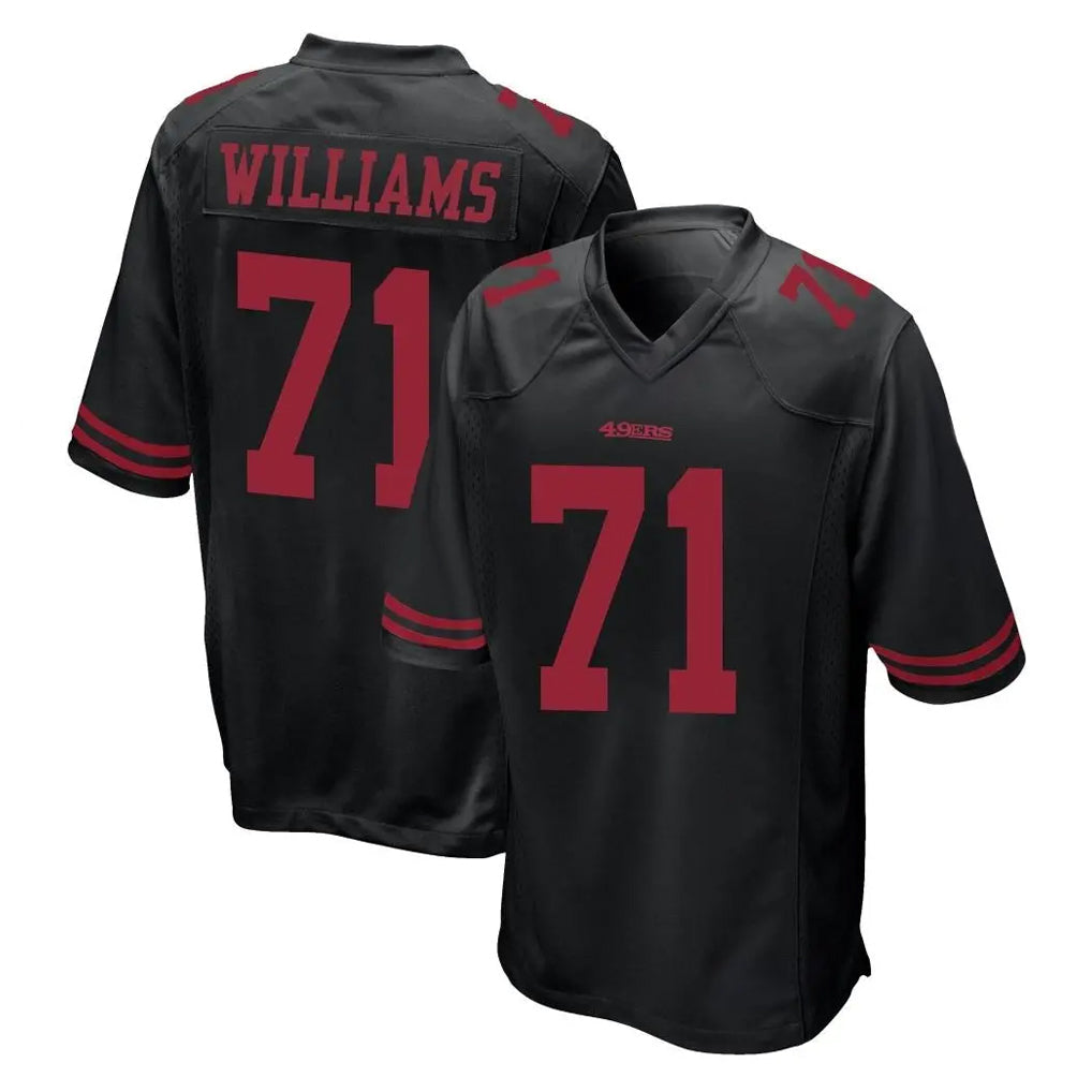 Johmsee SF.49ers #71 Trent Williams Player Black Alternate Home Game Stitched Jerseys