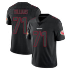 Johmsee SF.49ers #71 Trent Williams Player Black Impact Limited Home Game Stitched Jerseys