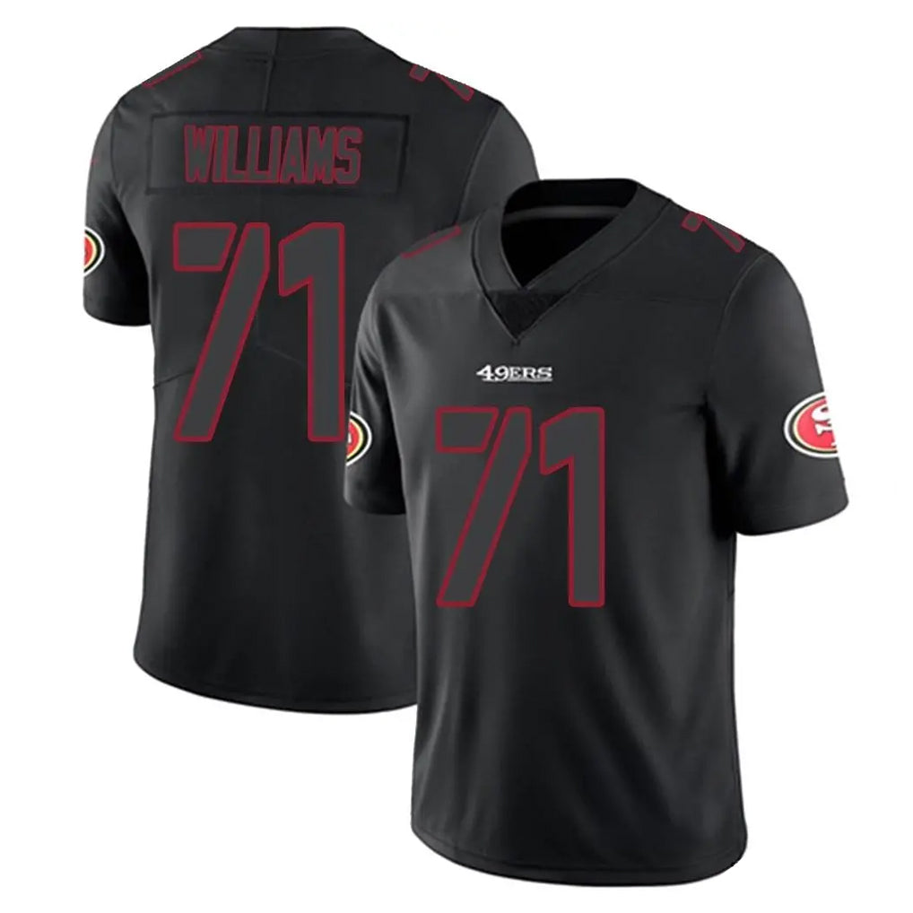 Johmsee SF.49ers #71 Trent Williams Player Black Impact Limited Home Game Stitched Jerseys