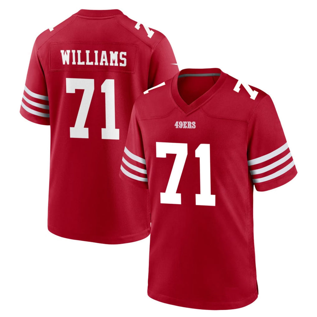 Johmsee SF.49ers #71 Trent Williams Player Red Game Home Stitched Jerseys