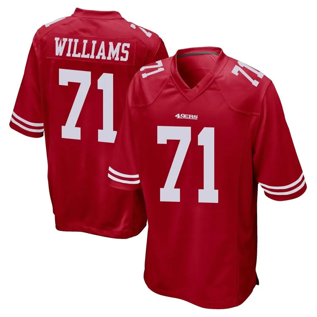 Johmsee SF.49ers #71 Trent Williams Player Red Home Game Stitched Jerseys