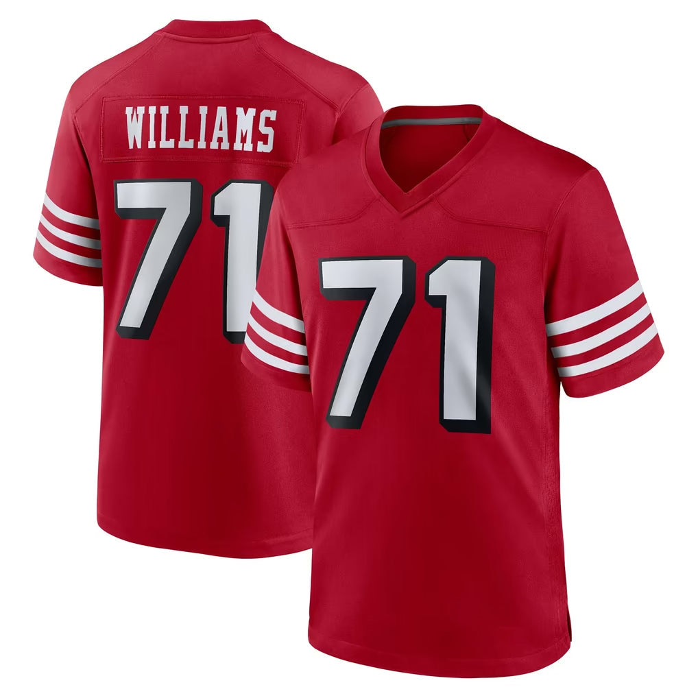 Johmsee SF.49ers #71 Trent Williams Player Red Limited Alternate Home Game Stitched Jerseys