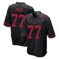Johmsee SF.49ers #77 Dominick Puni Player Black Alternate Home Game Stitched Jerseys