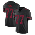 Johmsee SF.49ers #77 Dominick Puni Player Black Alternate Limited Vapor Untouchable Home Game Stitched Jerseys