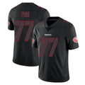 Johmsee SF.49ers #77 Dominick Puni Player Black Impact Limited Home Game Stitched Jerseys