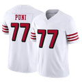 Johmsee SF.49ers #77 Dominick Puni Player White Limited Alternate Vapor F.U.S.E. Home Game Stitched Jerseys