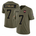 Johmsee SF.49ers #7 De'Zhaun Stribling Player Olive 2025 Salute To Service Limited Home Game Stitched Jerseys