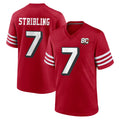 Johmsee SF.49ers #7 De'Zhaun Stribling Player Red 80th Game Home Stitched Jerseys