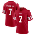 Johmsee SF.49ers #7 De'Zhaun Stribling Player Red Game Home Stitched Jerseys