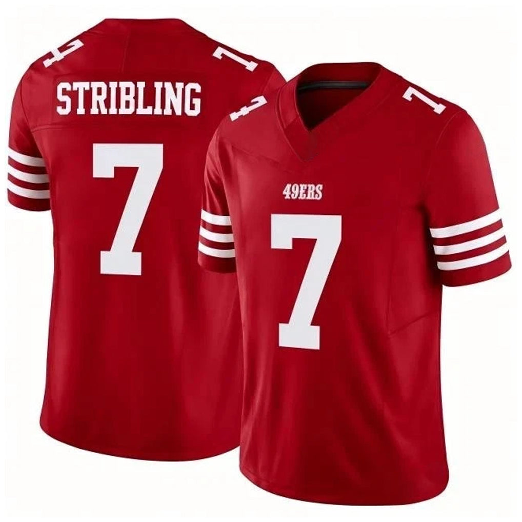 Johmsee SF.49ers #7 De'Zhaun Stribling Player Red Limited Vapor F.U.S.E. Home Game Stitched Jerseys