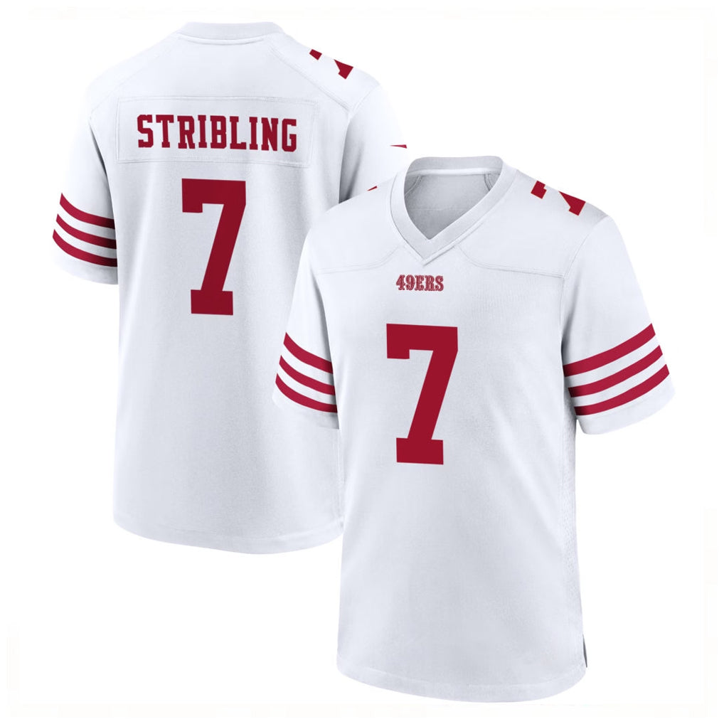 Johmsee SF.49ers #7 De'Zhaun Stribling Player White Game Home Stitched Jerseys