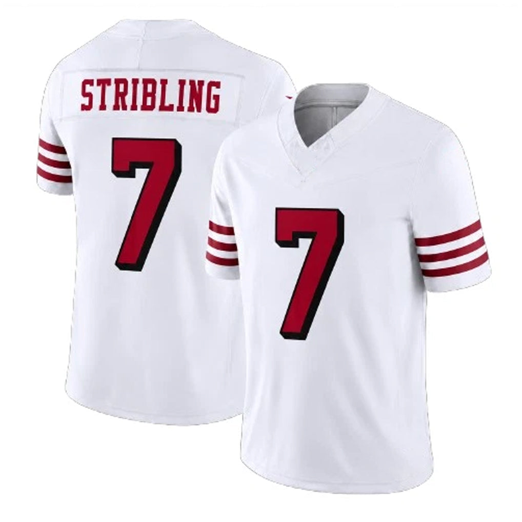Johmsee SF.49ers #7 De'Zhaun Stribling Player White Limited Alternate Vapor F.U.S.E. Home Game Stitched Jerseys