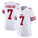 Johmsee SF.49ers #7 De'Zhaun Stribling Player White Limited Vapor F.U.S.E. Home Game Stitched Jerseys