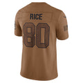 Johmsee SF.49ers #80 Jerry Rice Player Brown Salute To Service Limited Stitched Jerseys