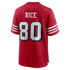 Johmsee SF.49ers #80 Jerry Rice Scarlet Retired Player Alternate Game Stitched Jerseys