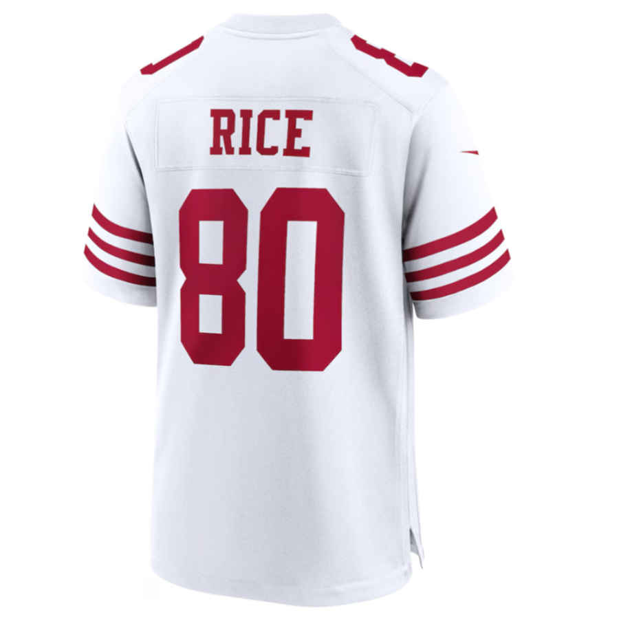 Johmsee SF.49ers #80 Jerry Rice White Retired Player Game American Stitched Jersey