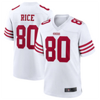 Johmsee SF.49ers #80 Jerry Rice White Retired Player Game American Stitched Jersey