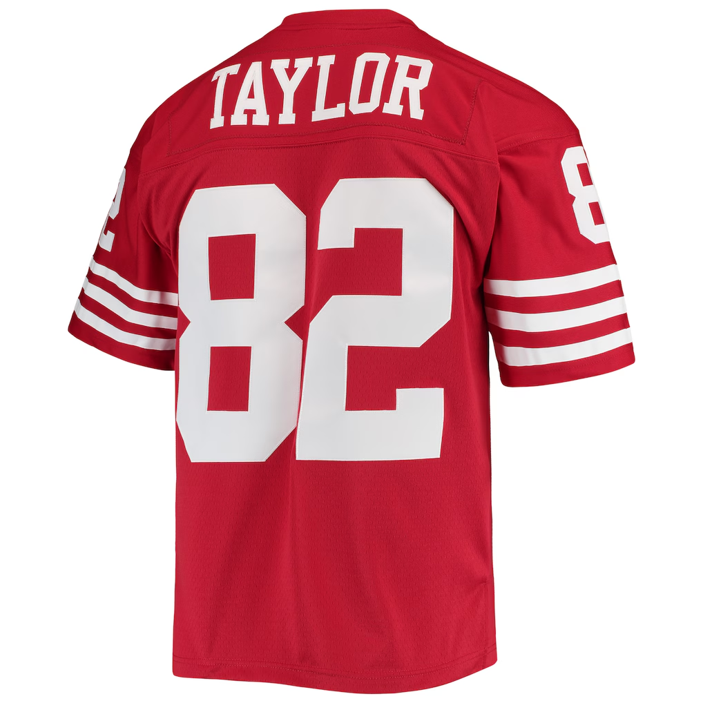 Johmsee SF.49ers #82 John Taylor Mitchell & Ness Scarlet Legacy Replica Jersey