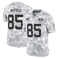 Johmsee SF.49ers #85 George Kittle Player Arctic Camo Limited Salute To Service Home Game Stitched Jerseys