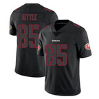 Johmsee SF.49ers #85 George Kittle Player Black Impact Limited Home Game Stitched Jerseys