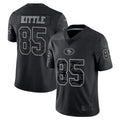 Johmsee SF.49ers #85 George Kittle Player Black RFLCTV Limited Stitched Jerseys