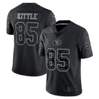Johmsee SF.49ers #85 George Kittle Player Black RFLCTV Limited Stitched Jerseys