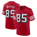 Johmsee SF.49ers #85 George Kittle Player Red Limited Alternate Home Game Stitched Jerseys