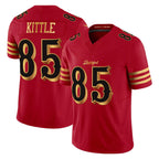 Johmsee SF.49ers #85 George Kittle Player Red Rivalries Vapor Limited Home Game Stitched Jerseys