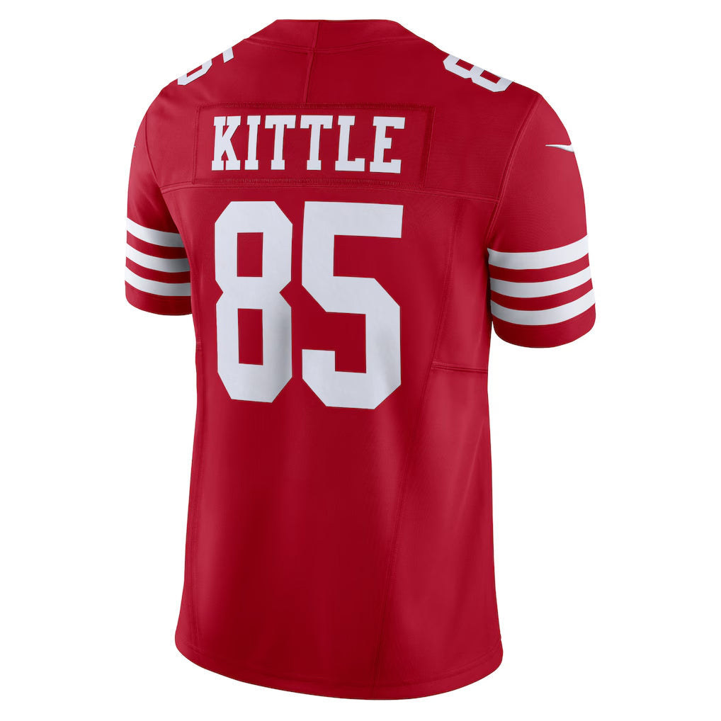 Johmsee SF.49ers #85 George Kittle Player Scarlet Vapor F.U.S.E. Limited Stitched Jerseys