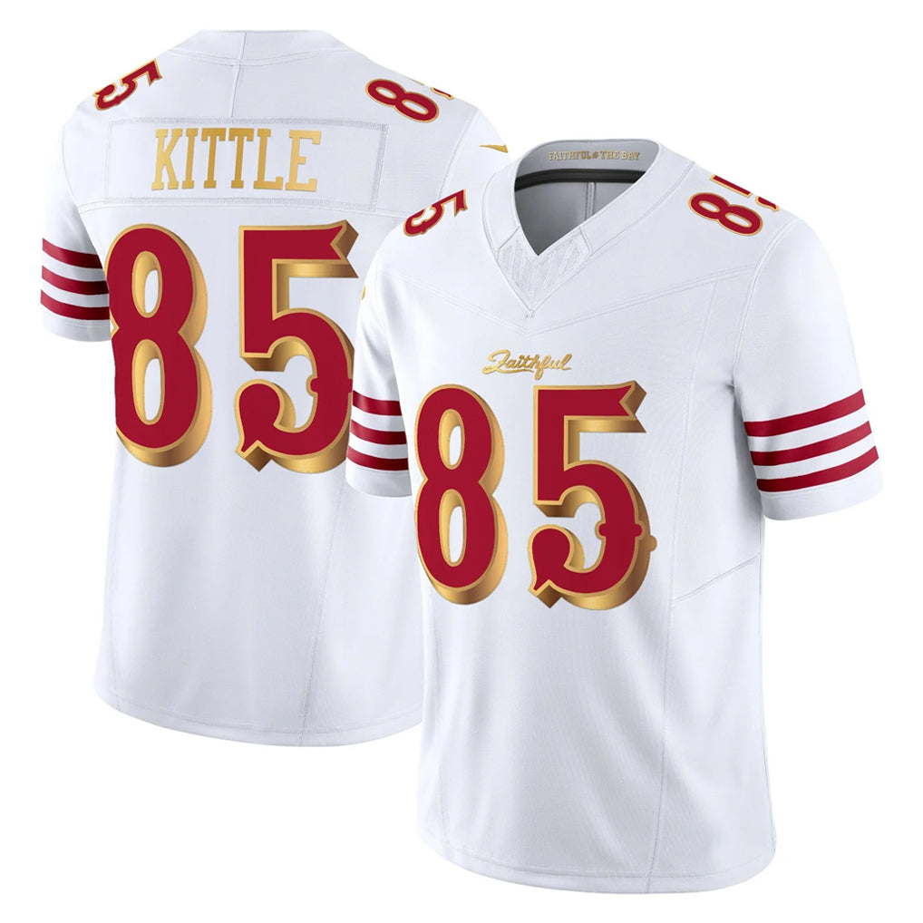Johmsee SF.49ers #85 George Kittle Player White 2025 Rivalries Collection Game Limited Stitched Jerseys
