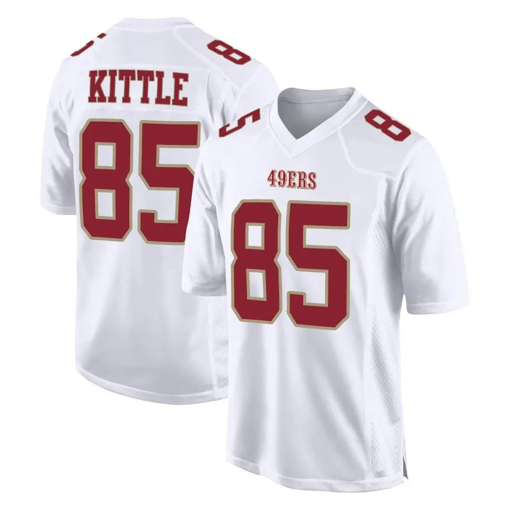 Johmsee SF.49ers #85 George Kittle Player White Fashion Home Game Stitched Jerseys