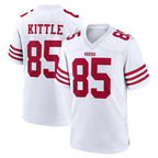 Johmsee SF.49ers #85 George Kittle Player White Game Home Stitched Jerseys