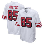 Johmsee SF.49ers #85 George Kittle Player White Limited Home Game Stitched Jerseys