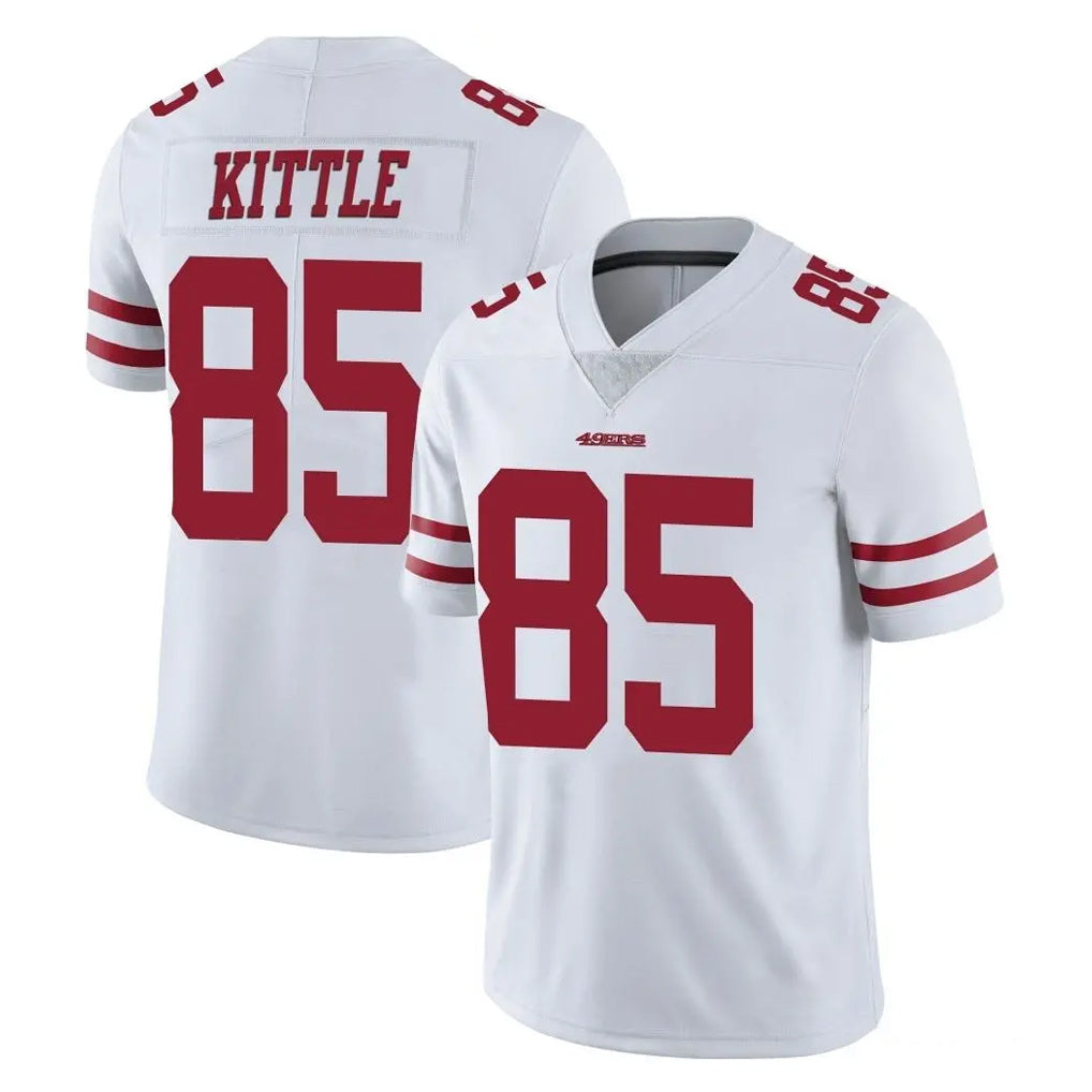 Johmsee SF.49ers #85 George Kittle Player White Limited Vapor Untouchable Home Game Stitched Jerseys
