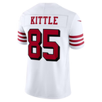 Johmsee SF.49ers #85 George Kittle White Alternate Vapor F.U.S.E. Stitched Limited Jerseys