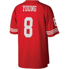 Johmsee SF.49ers #8 Steve Young Mitchell & Ness Scarlet Legacy Replica Stitched Jerseys