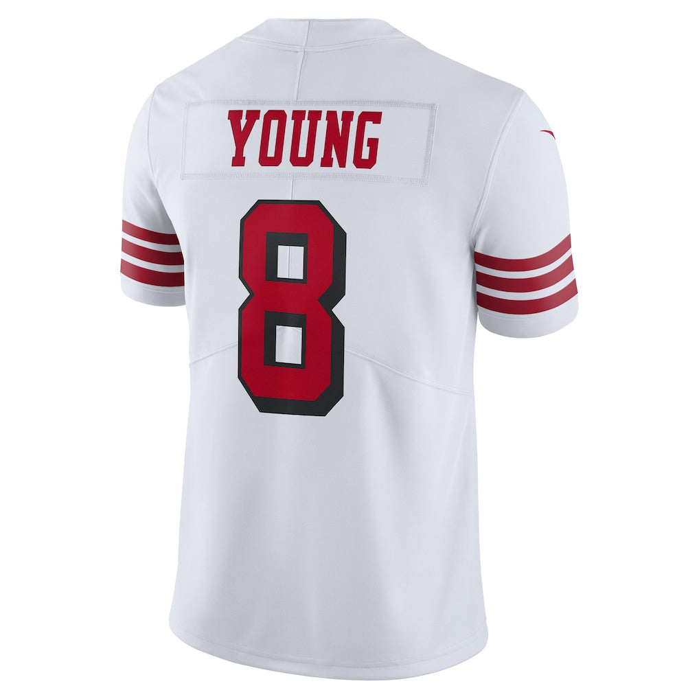 Johmsee SF.49ers #8 Steve Young Player Whtie Color Rush Vapor Untouchable Limited Stitched Jerseys